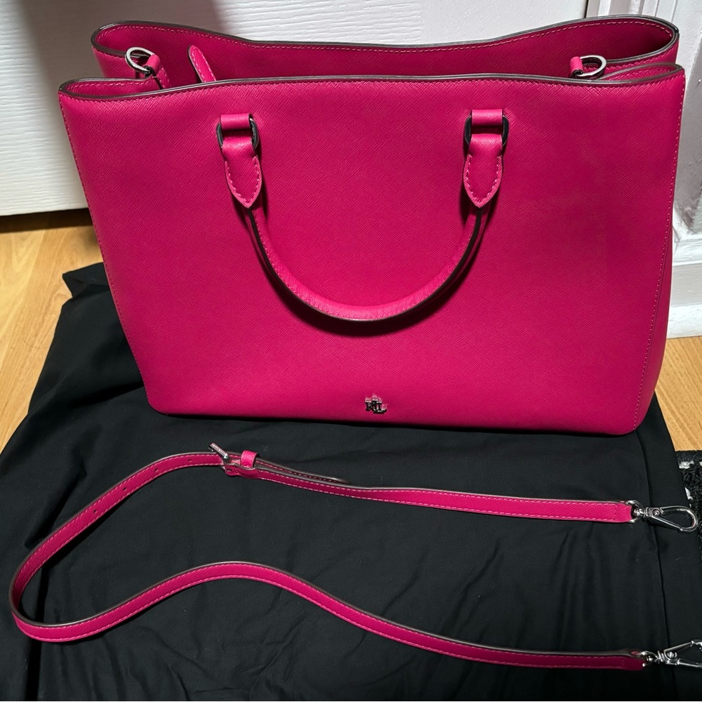 Barely Used Lauren Ralph Lauren Hanna Satchel Bag - Picture 3 of 11